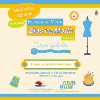 Curso Gratuito – Elas na Moda em Orlândia