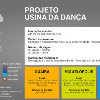 Usina da Dança – Abertas inscrições para novos Alunos